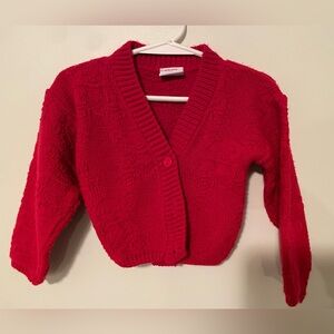 Vintage “Okie Dokie” red kids cardigan